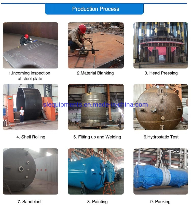 High Temperature Pressure Vessels PTFE Tanks Horizontal PTFE Lined Vessels