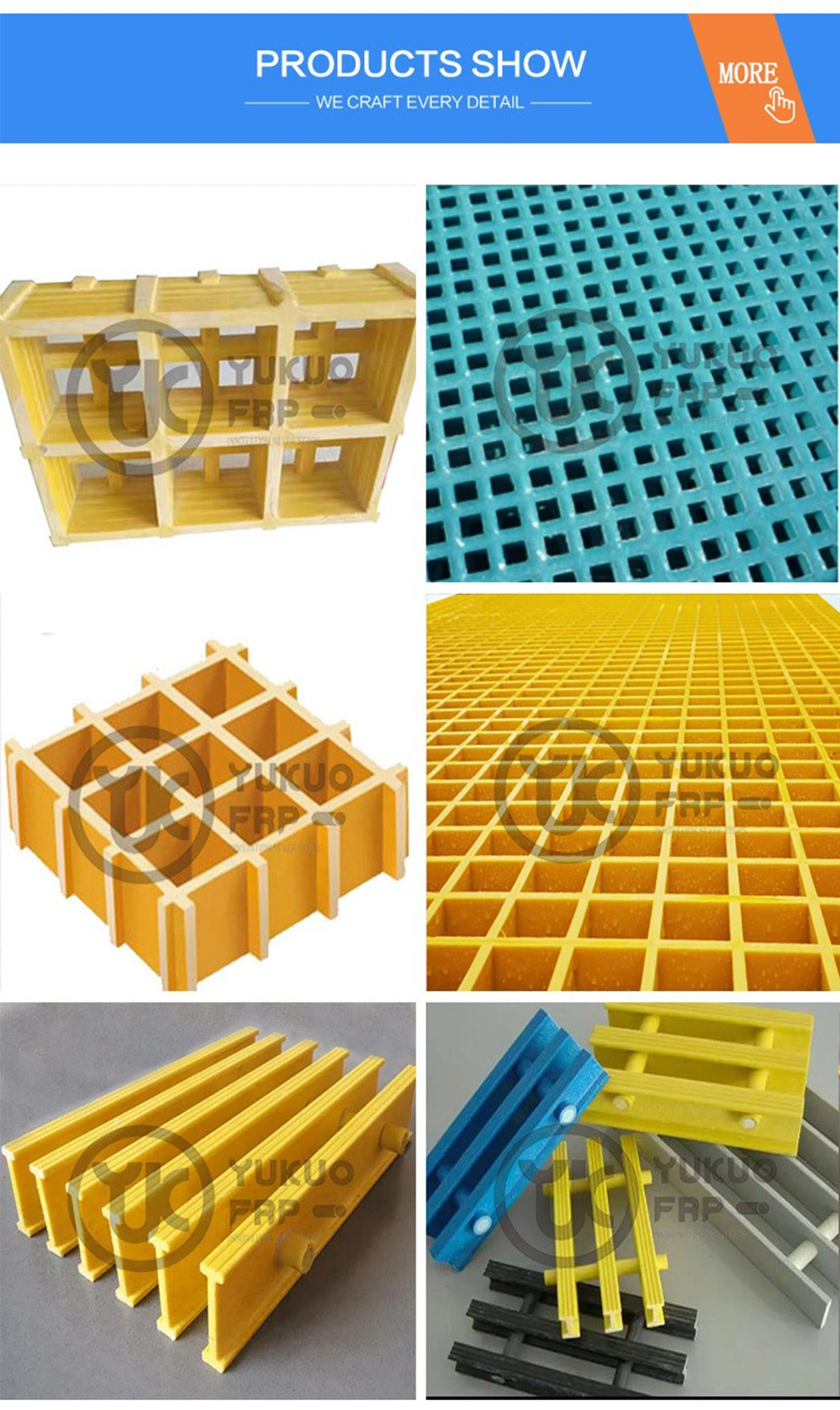 Fiberglass Reinforced Plastic FRP/GRP Grating Fiberglass Products