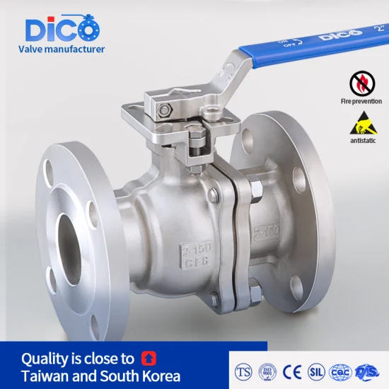 Dico CE ANSI 150-300 фунтов Wcb/CF8/CF3m с монтажной площадкой для символа, двухкомпонентный плавающий шаровой кран с фланцем